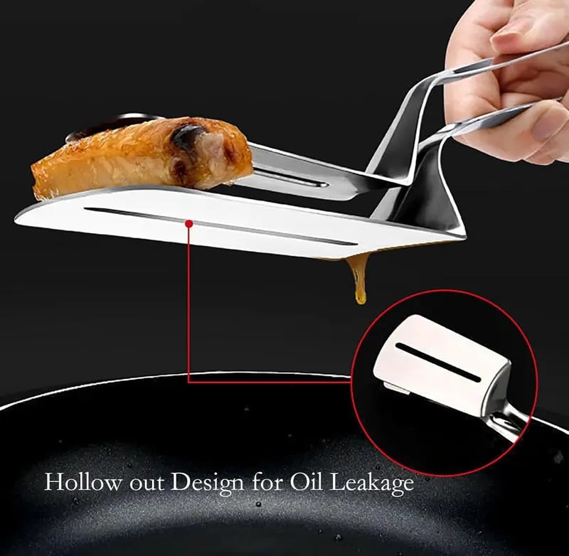 Stainless Steel BBQ Tongs and Spatula with Heat-Resistant Extended Handles (2-Piece Set)