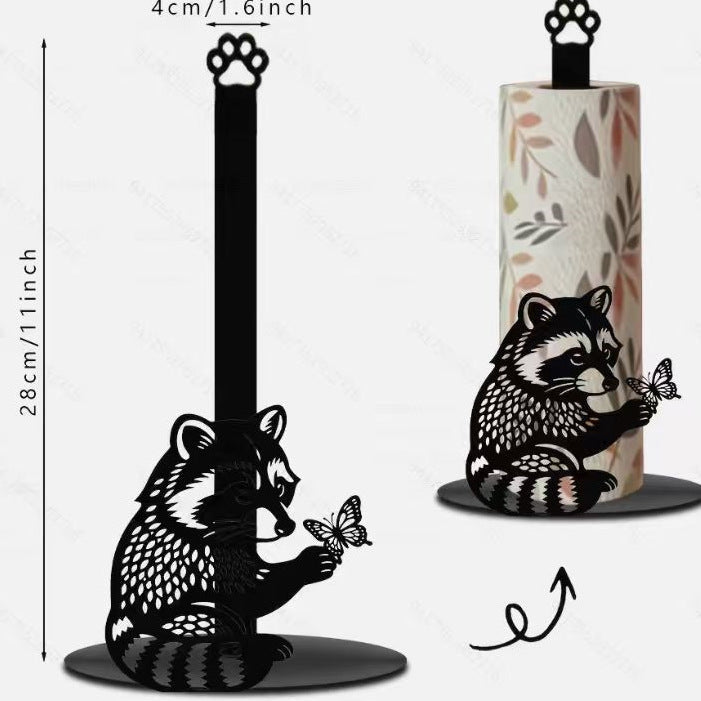 🐮 Elegant metal Highland cow-shaped toilet paper holder——Openwork wrought iron toilet paper holder