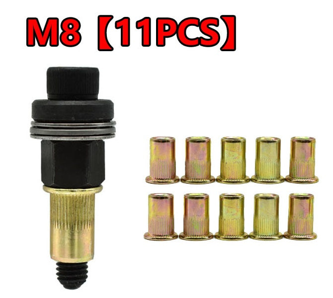 Manual Rivet Nut Tool Set (includes M3–M12 carbon steel rivet nuts)