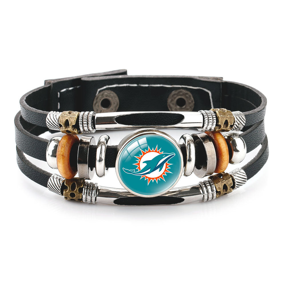 🏈 NFL 32-Team "Glory Gem" Leather Bracelet — Featuring all teams and their signature colors 📿🍀