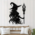 🧙 Black Metal Witch-Themed Wall Decor