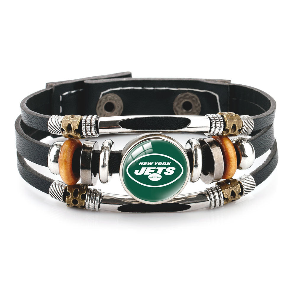 🏈 NFL 32-Team "Glory Gem" Leather Bracelet — Featuring all teams and their signature colors 📿🍀