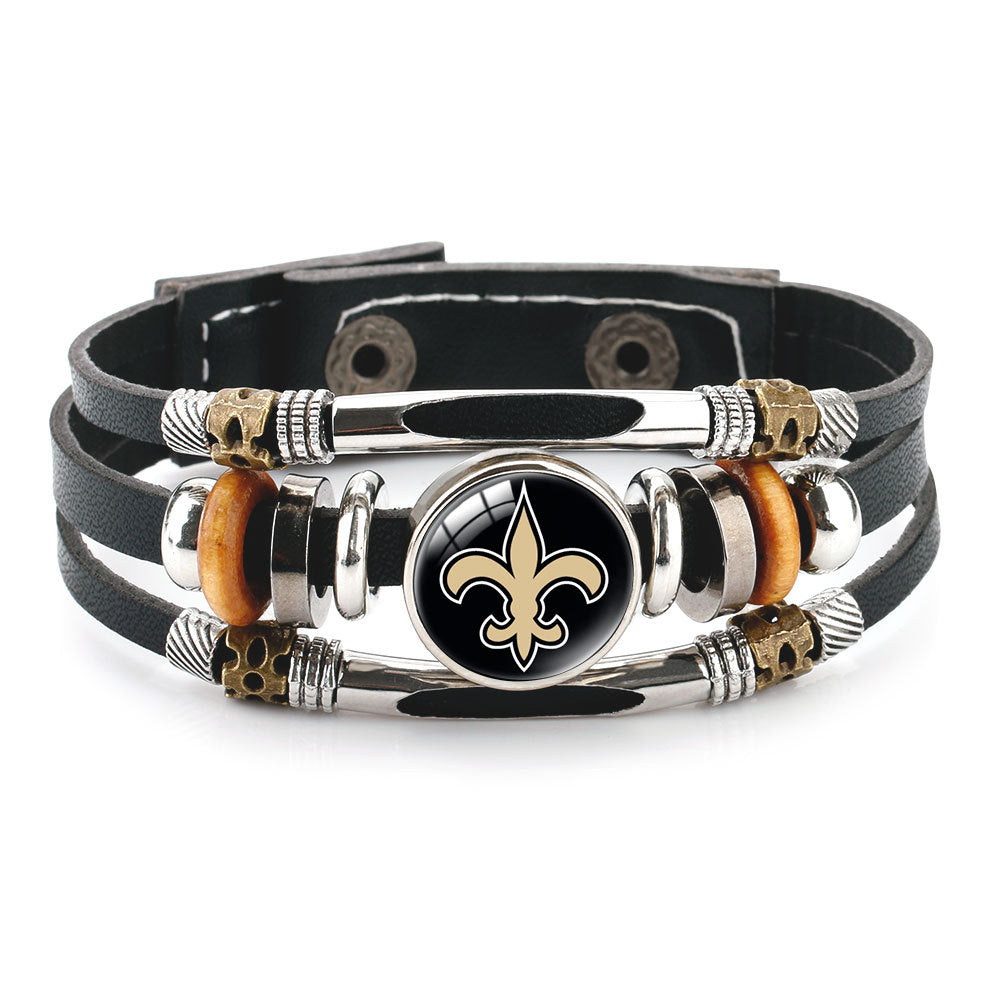 🏈 NFL 32-Team "Glory Gem" Leather Bracelet — Featuring all teams and their signature colors 📿🍀