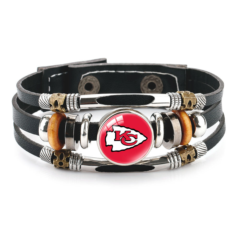 🏈 NFL 32-Team "Glory Gem" Leather Bracelet — Featuring all teams and their signature colors 📿🍀