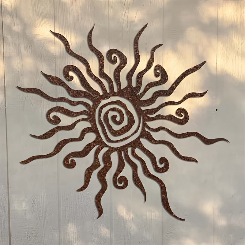 Metal Sun Silhouette Wall Art Decor