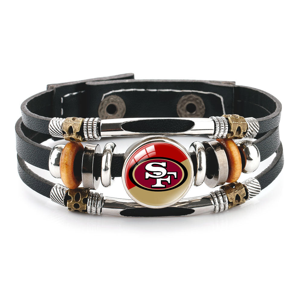 🏈 NFL 32-Team "Glory Gem" Leather Bracelet — Featuring all teams and their signature colors 📿🍀