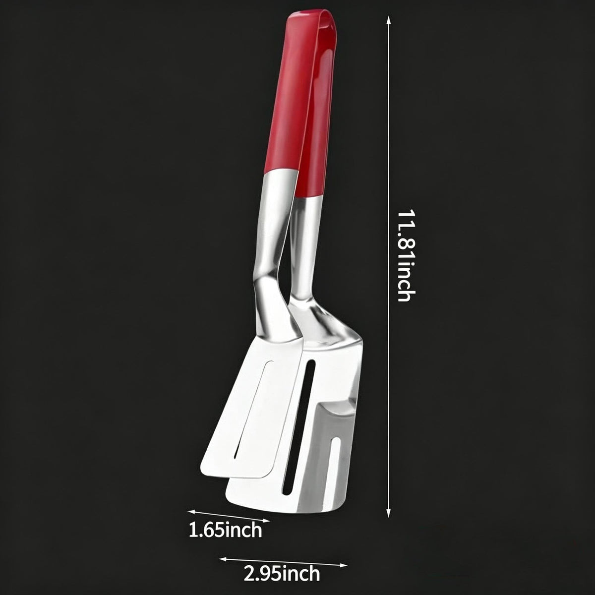 Stainless Steel BBQ Tongs and Spatula with Heat-Resistant Extended Handles (2-Piece Set)