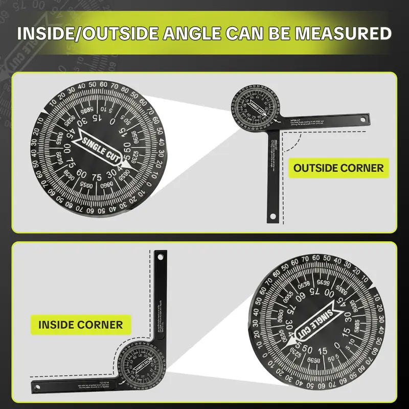 Aluminum Alloy Misaligner Protractor | 7-inch Rust-Proof Angle Ruler with 360° Measuring Range