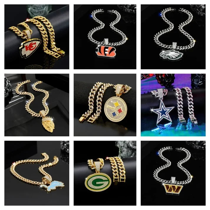 🏈Team Pride Gem Chain Necklace — Every team, every representative color📿🍀